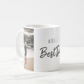 Moderne script Beste Vader Vaderdag Cadeau Foto Koffiemok (Voorkant links)
