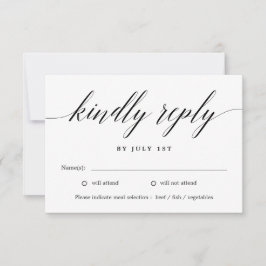 Moderne Script BEWERKBARE KLEUR RSVP Card MSC Bedankkaart
