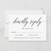 Moderne Script BEWERKBARE KLEUR RSVP Card MSC Bedankkaart (Voorkant)