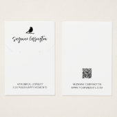 Moderne Script Bird Logo. Juwelienkaart Visitekaartje (Voorkant /achterkant)