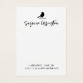 Moderne Script Bird Logo. Juwelienkaart Visitekaartje (Voorkant)