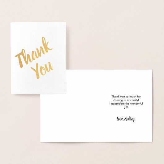 Moderne Script Birthday Bedankt Folie Kaarten (Display)