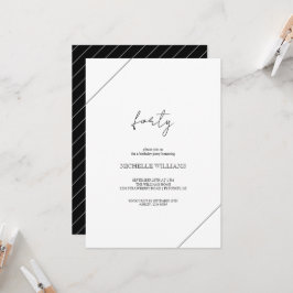 Moderne Script Black And White Feest Kaart