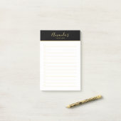 Moderne Script Black en Gold om lijst uit te voere Post-it® Notes (Op bureau)