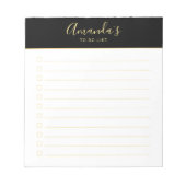 Moderne Script Black en Gold om Notitieblok aan te (Voorkant)