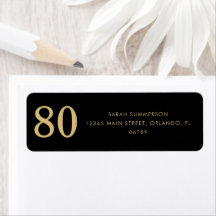 Moderne Script Black Gold Tachtigste 80ste Verjaar