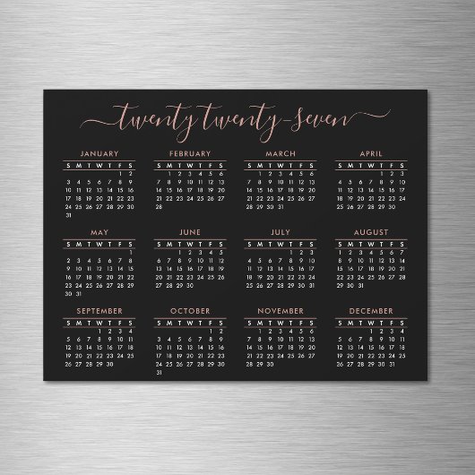 Moderne Script Black Rose Gold 2025 Agenda