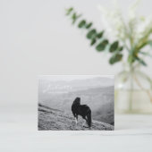 Moderne Script Black White Horse Equine Visitekaartje (Staand voorkant)