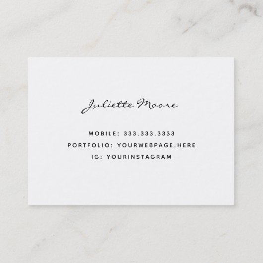 Moderne Script Black White Horse Equine Visitekaartje (Achterkant)