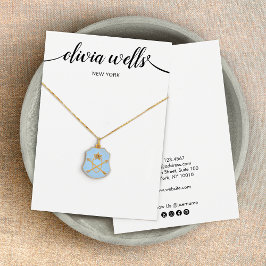 Moderne Script Black White Ketting Display Kaart