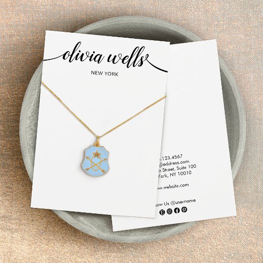 Moderne Script Black White Ketting Display Kaart