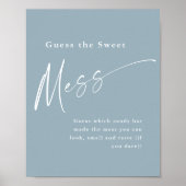 Moderne Script Blauwe Baby Shower Poster (Voorkant)