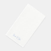 Moderne Script Blauwe Tekst Witte Trouw Servet (Hoek)