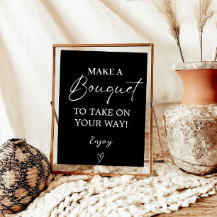 Moderne Script Bloem Bar Tekens, Boeket Bar teken, Poster