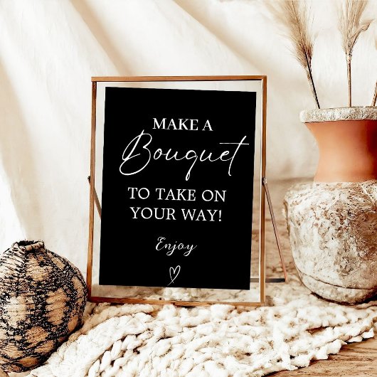 Moderne Script Bloem Bar Tekens, Boeket Bar teken, Poster