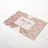 Moderne Script Blush Parel Bedankkaart Roze Goud Folie Uitnodiging (Gedraaid)