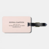 Moderne Script Blush Pink Bagagelabel (Achterkant horizontaal)