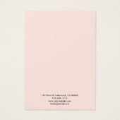 Moderne Script Blush Pink Earring Display Visitekaartje (Achterkant)