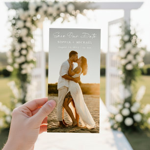 Moderne Script Boeklegger QR Code Foto Save the Da Date