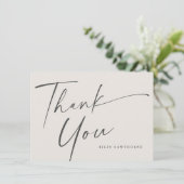 Moderne Script Boho Bruiloft Feest Bedankkaart (Staand voorkant)