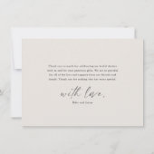 Moderne Script Boho Bruiloftsfeest Bedankkaart (Achterkant)