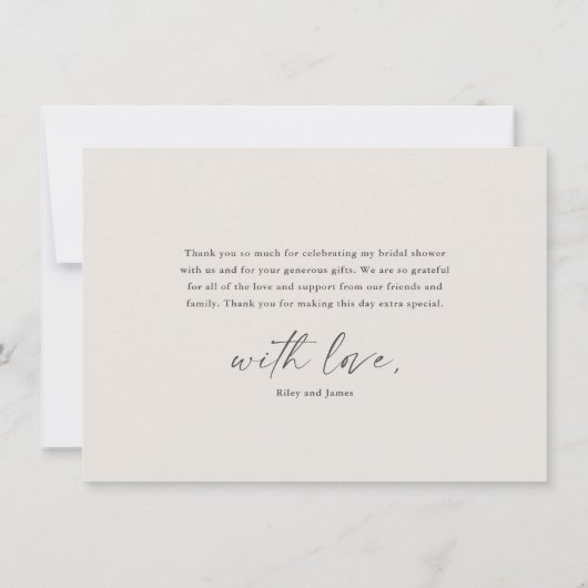 Moderne Script Boho Bruiloftsfeest Bedankkaart (Achterkant)