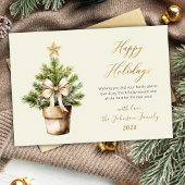 Moderne Script Boog Waterverf Kerstboom Gelukkig Feestdagenkaart