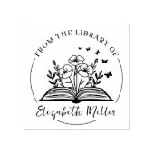 Moderne Script Bookplate, Botanisch Boek Rubberstempel (Afrduk)