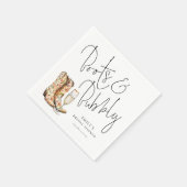 Moderne Script Boots en Bruisende Bruiloftsdouche Servet (Hoek)
