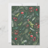 Moderne Script Bosgroene Waterverf Botanisch Feestdagenkaart (Achterkant)
