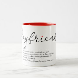 Moderne Script Boyfriend Definitie Liefde Hart Tweekleurige Koffiemok