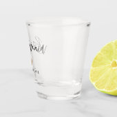 Moderne Script Bridesmaid Roos Gold Heart met naam Shot Glas (Rechts)