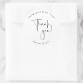 Moderne Script Bruidsbruiloft Dank Je Ronde Sticker (Tas)