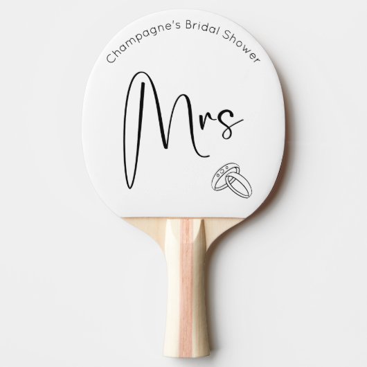 Moderne Script Bruidsbruiloft Miss naar Mrs Tafeltennisbatje (Voorkant)