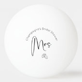 Moderne Script Bruidsbruiloft Miss tot Mrs Pingpongbal (Achterkant)