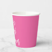 Moderne Script Bruidsdouche Aangepast Trendy Heet Papieren Bekers (Links)