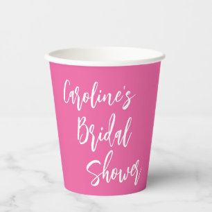 Moderne Script Bruidsdouche Aangepast Trendy Heet Papieren Bekers