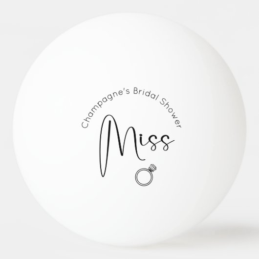 Moderne Script Bruidsdouche Miss tot Mevrouw Pingpongbal (Voorkant)