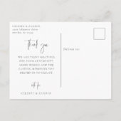 Moderne Script Bruidsfoto Dank Je Briefkaart (Achterkant)