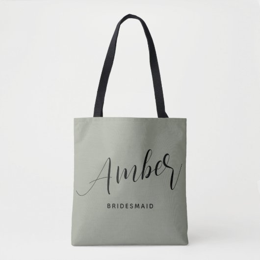 Moderne script bruidsmeisje naam grote tote tas. bag (Voorkant)