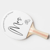 Moderne Script Bruidsmeisjesfeest Miss naar Mrs Tafeltennisbatje (Zijkant)