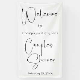 Moderne Script Bruidspaar Bruiloft Welkom Spandoek