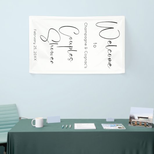 Moderne Script Bruidsparen Welkom Spandoek (Beurs)