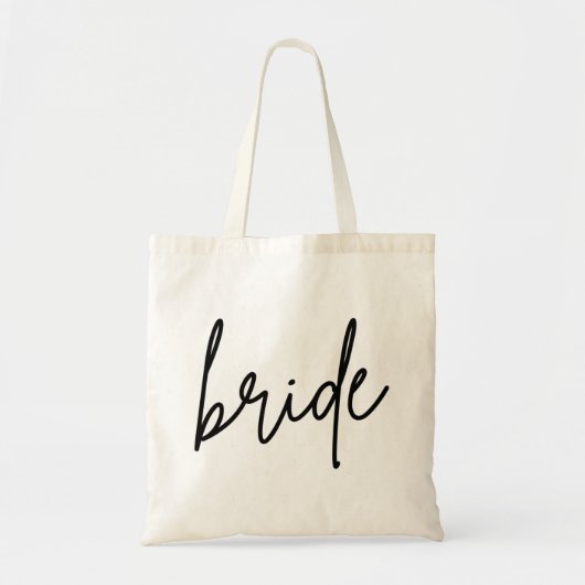 Moderne script bruidstas tote bag (Voorkant)