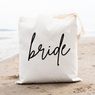 Moderne script bruidstas tote bag