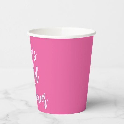 Moderne Script Bruiloft Bridal Shower Aangepast Tr Papieren Bekers (Links)