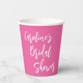 Moderne Script Bruiloft Bridal Shower Aangepast Tr Papieren Bekers (Voorkant)
