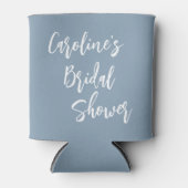 Moderne Script Bruiloft Bridal Shower Stof Blauw Blikjeskoeler (Voorkant)