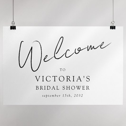 Moderne Script Bruiloft Bridal Shower Welkomstbord Poster
