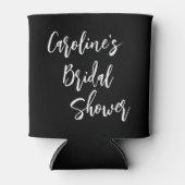 Moderne Script Bruiloft Bridal Shower Zwart Blikjeskoeler (Voorkant)